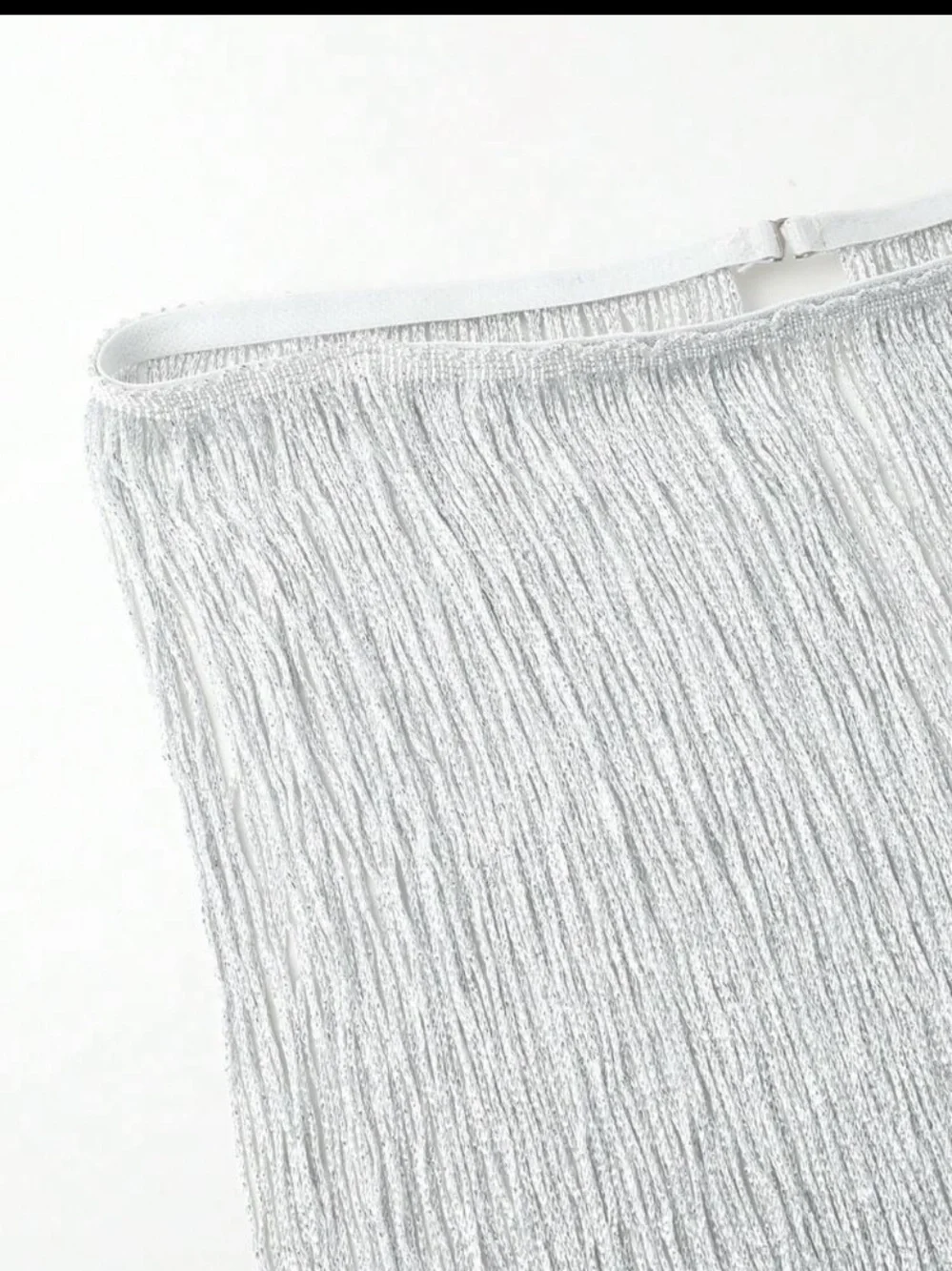 Silver Fringe Mini Skirt